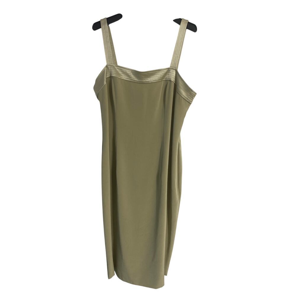 Black Tie Oleg Cassini formal dress women's size 12 green satin event cocktail
